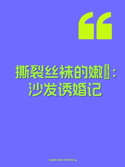 撕裂丝袜的嫩屄：沙发诱婚记 封面