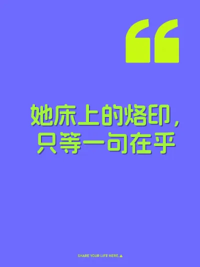 她床上的烙印，只等一句在乎 封面