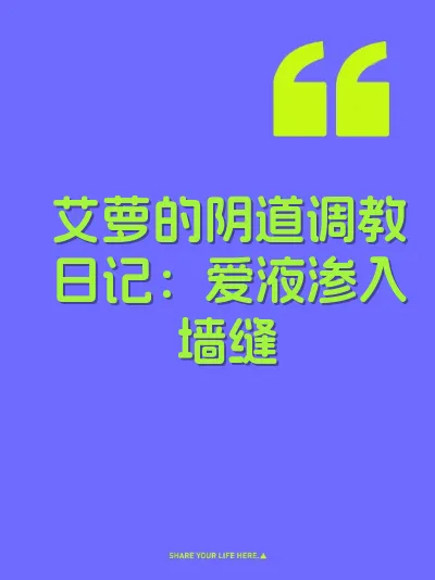 艾萝的阴道调教日记：爱液渗入墙缝 封面