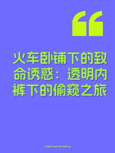 火车卧铺下的致命诱惑：透明内裤下的偷窥之旅 封面