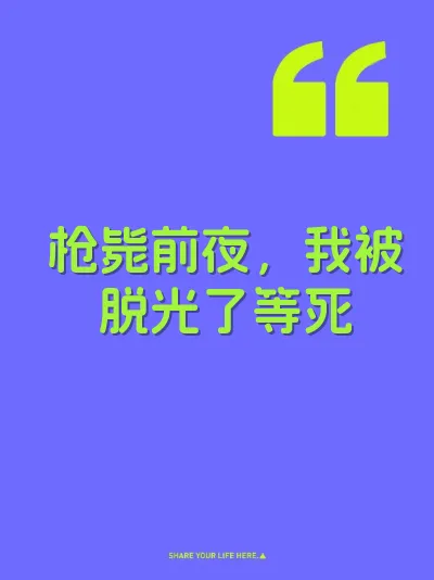 枪毙前夜，我被脱光了等死 封面