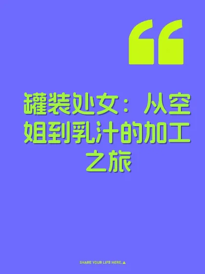 罐装处女：从空姐到乳汁的加工之旅 封面