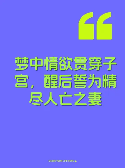 梦中情欲贯穿子宫，醒后誓为精尽人亡之妻 封面
