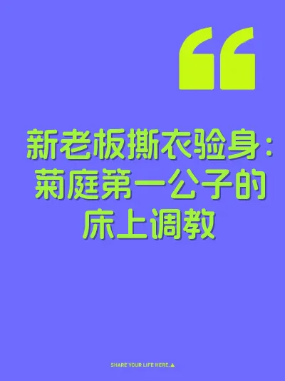 新老板撕衣验身：菊庭第一公子的床上调教 封面