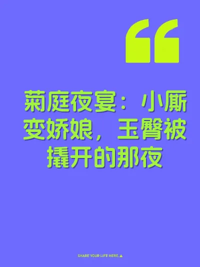 菊庭夜宴：小厮变娇娘，玉臀被撬开的那夜 封面