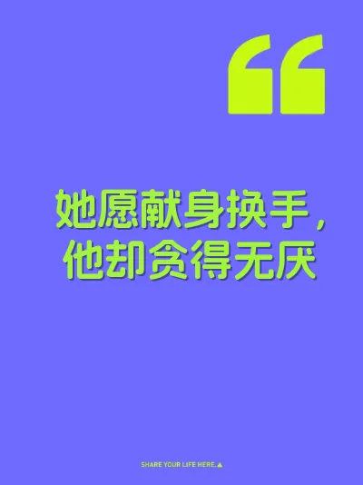 她愿献身换手，他却贪得无厌 封面
