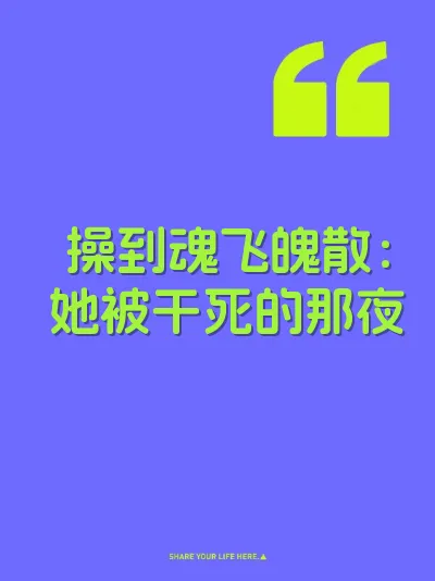 操到魂飞魄散：她被干死的那夜 封面