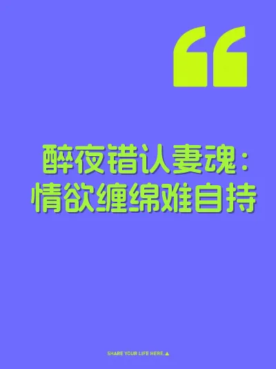 醉夜错认妻魂：情欲缠绵难自持 封面