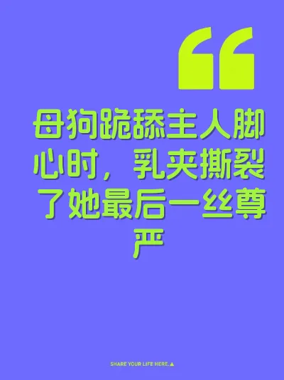 母狗跪舔主人脚心时，乳夹撕裂了她最后一丝尊严 封面
