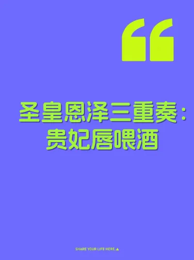 圣皇恩泽三重奏：贵妃唇喂酒 封面