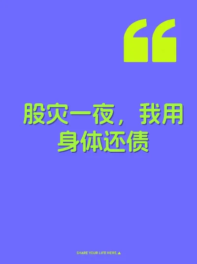 股灾一夜，我用身体还债 封面