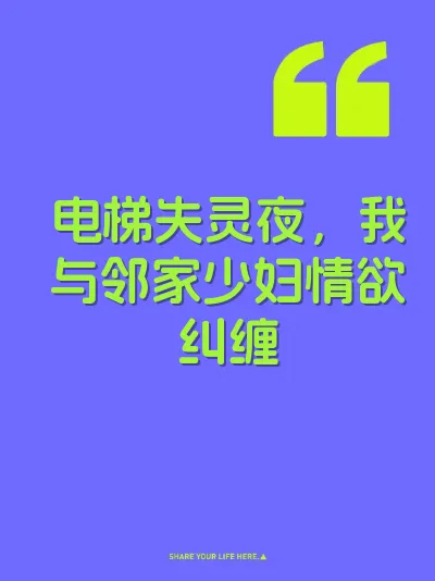 电梯失灵夜，我与邻家少妇情欲纠缠 封面