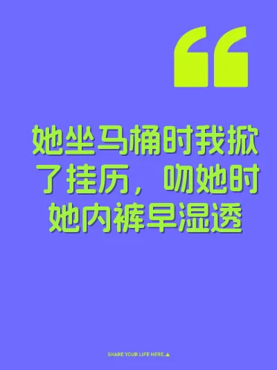 她坐马桶时我掀了挂历，吻她时她内裤早湿透 封面