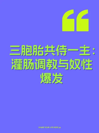 三胞胎共侍一主：灌肠调教与奴性爆发 封面