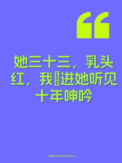 她三十三，乳头红，我肏进她听见十年呻吟 封面