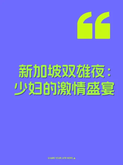 新加坡双雄夜：少妇的激情盛宴 封面