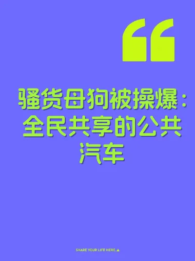 骚货母狗被操爆：全民共享的公共汽车 封面