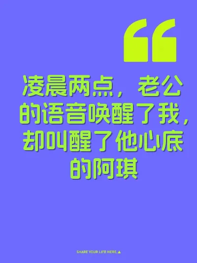 凌晨两点，老公的语音唤醒了我，却叫醒了他心底的阿琪 封面