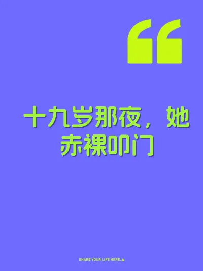 十九岁那夜，她赤裸叩门 封面