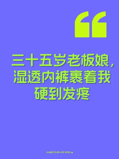 三十五岁老板娘，湿透内裤裹着我硬到发疼 封面