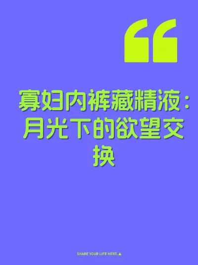 寡妇内裤藏精液：月光下的欲望交换 封面