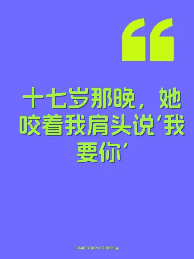 十七岁那晚，她咬着我肩头说‘我要你’ 封面