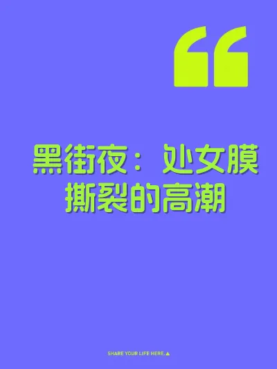 黑街夜：处女膜撕裂的高潮 封面
