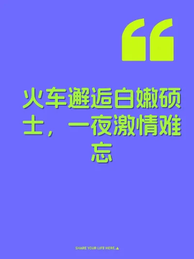 火车邂逅白嫩硕士，一夜激情难忘 封面