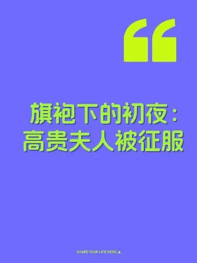 旗袍下的初夜：高贵夫人被征服 封面