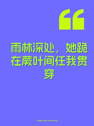 雨林深处，她跪在蕨叶间任我贯穿 封面