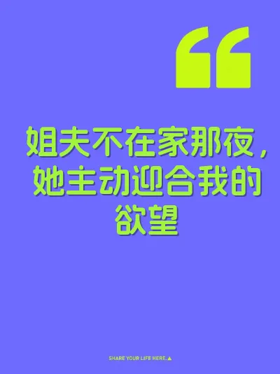 姐夫不在家那夜，她主动迎合我的欲望 封面