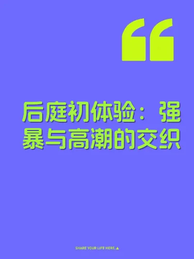 后庭初体验：强暴与高潮的交织 封面