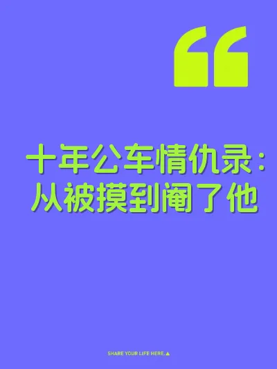 十年公车情仇录：从被摸到阉了他 封面