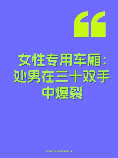 女性专用车厢：处男在三十双手中爆裂 封面