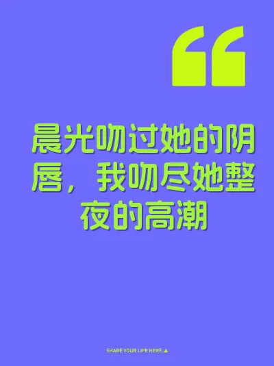 晨光吻过她的阴唇，我吻尽她整夜的高潮 封面
