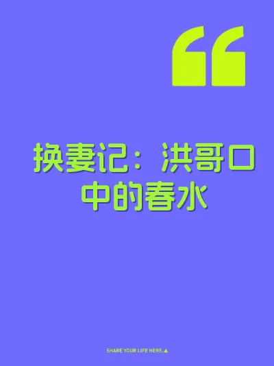 换妻记：洪哥口中的春水 封面