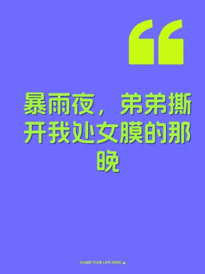 暴雨夜，弟弟撕开我处女膜的那晚 封面
