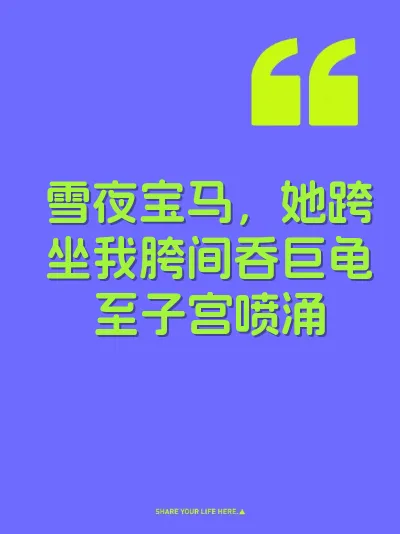 雪夜宝马，她跨坐我胯间吞巨龟至子宫喷涌 封面