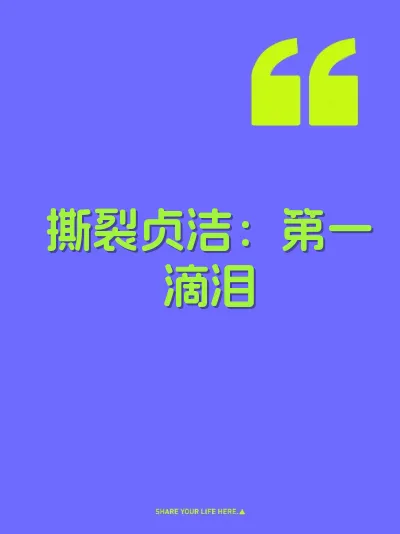 撕裂贞洁：第一滴泪 封面
