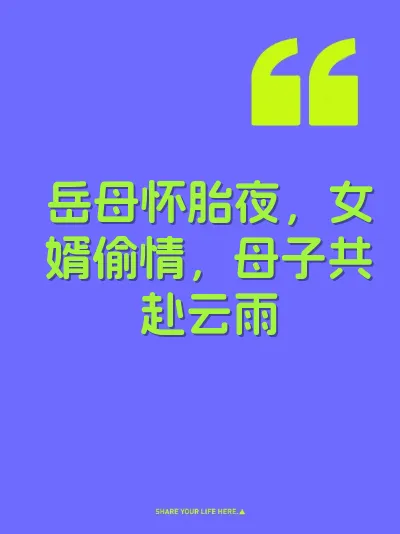 岳母怀胎夜，女婿偷情，母子共赴云雨 封面