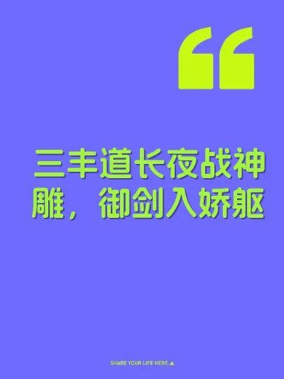 三丰道长夜战神雕，御剑入娇躯 封面