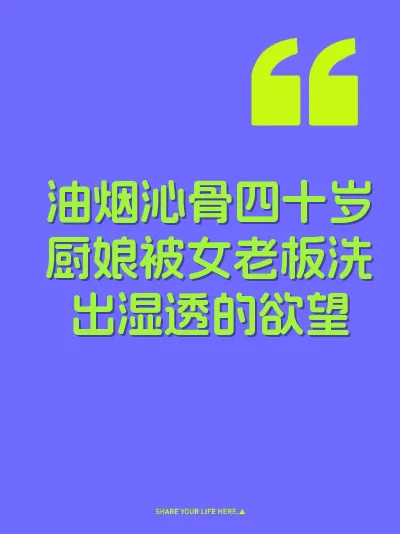 油烟沁骨四十岁厨娘被女老板洗出湿透的欲望 封面