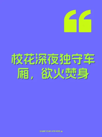 校花深夜独守车厢，欲火焚身 封面