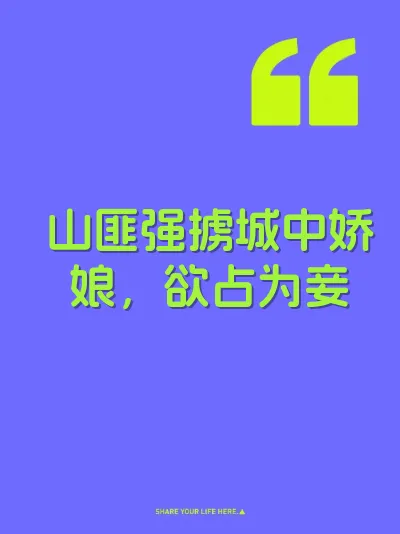 山匪强掳城中娇娘，欲占为妾 封面