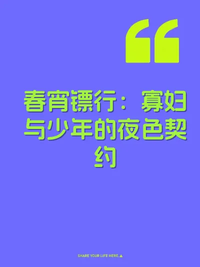 春宵镖行：寡妇与少年的夜色契约 封面