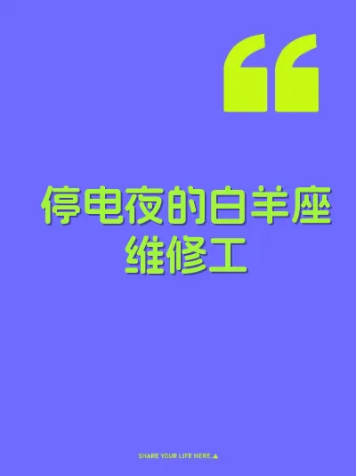 停电夜的白羊座维修工 封面