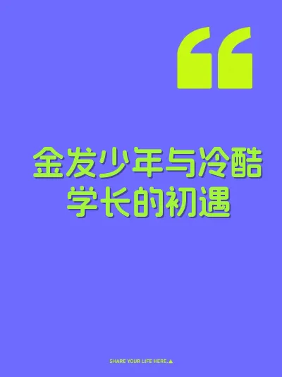 金发少年与冷酷学长的初遇 封面