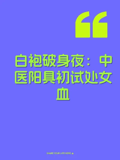白袍破身夜：中医阳具初试处女血 封面